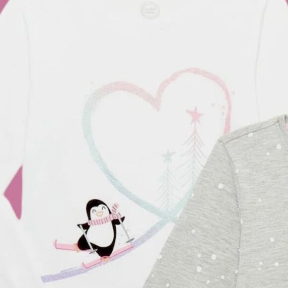 Wonder Nation Girls Long Sleeve Graphic T-Shirts,Pack of 2,Sizes 10/12Y & 14/16Y - Picture 2 of 3